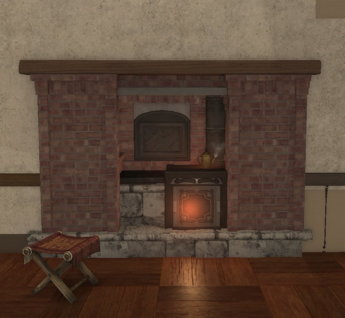 CaffineCreation's tweet photo. Tried to make an inset antique stove 🤔
#ff14housing https://t.co/rrxrtqA0jG