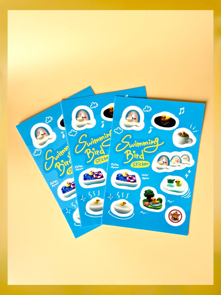 32k1_hr's tweet image. Swimming Bird sticker🐥🫧

新作の可愛いシールができました✌️
ねんどでできたアヒルちゃん達が大集合💞
透明で爽やかなシールです🤍🩵

#イラスト
#illustrator
#sticker
#シール