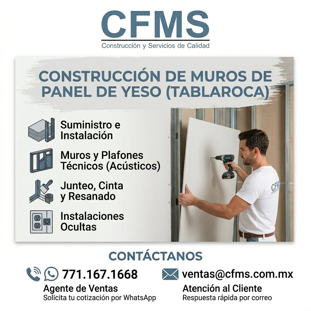 CFMSoficial's tweet photo. 🧱✨ Construcción de muros con tablaroca de alta calidad ✨🧱

En CFMS – Construcción y Servicios de Calidad, realizamos la instalación de muros de paneles de yeso (tablaroca) para proyectos residenciales, comerciales e industriales, adaptándonos a tus necesidades de diseño. https://t.co/fIBBcTW4uH