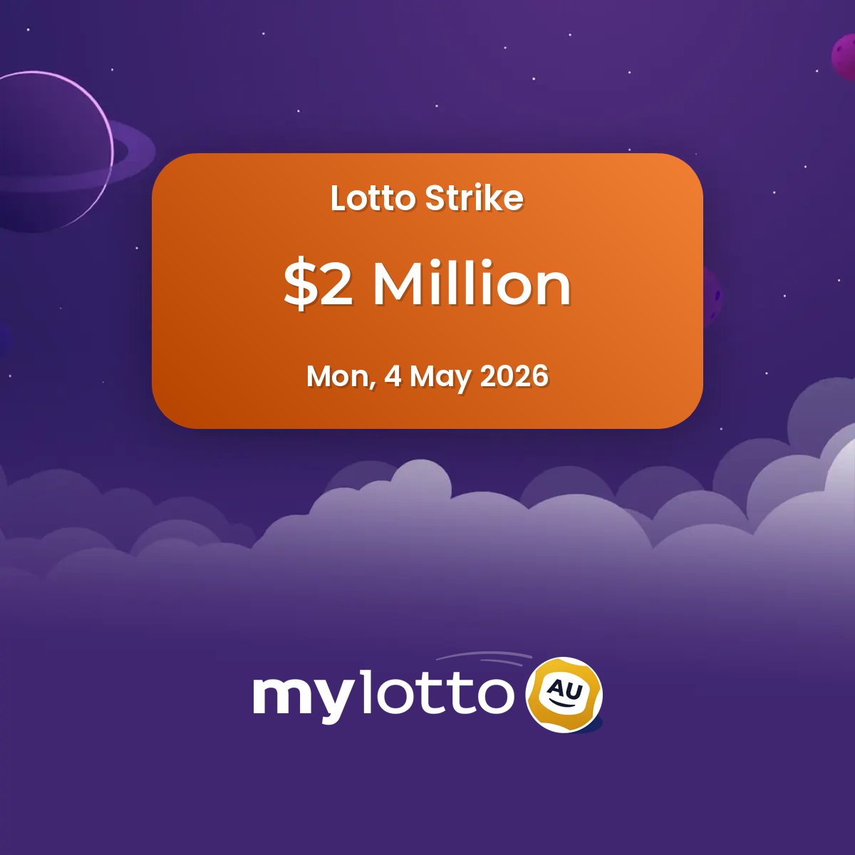 mylottoaus's tweet image. 💸 Your friendly reminder that you could be rich 💸
💰 The Lotto Strike jackpot on Monday is $2 Million - that's a lot of avocado toast
🎲 Odds of winning are terrible, but we assume your bank balance is worse
#Jackpot #LottoStrike #Math