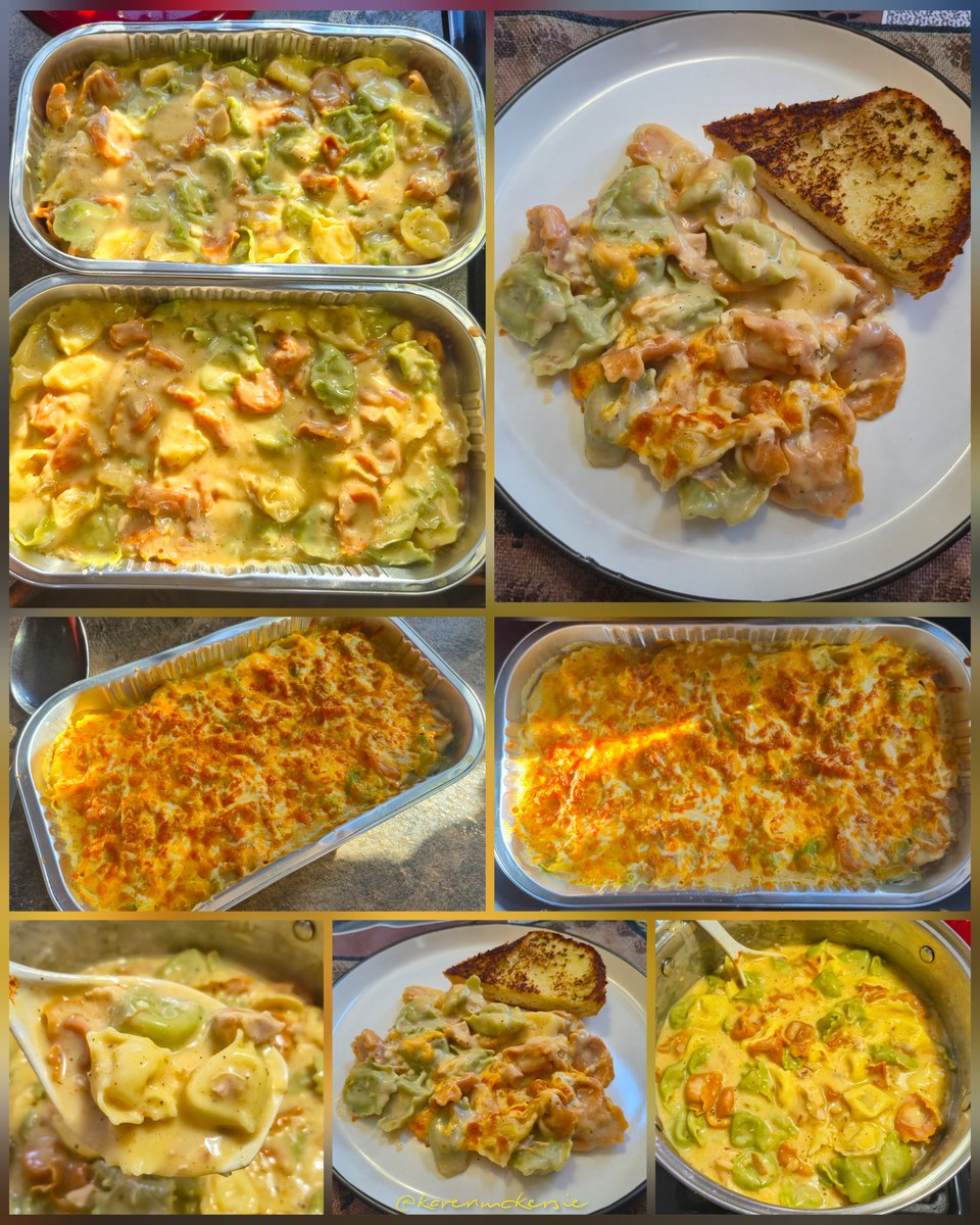 karenmckersie's tweet image. 😋 #Dinner 
7 cheese Rainbow Tortellini baked in a Parmasian Alfredo sauce I made with chicken, topped with grated Mozza &amp;amp; Cheddar, delicious! 😋😘
#RainbowTortellini #AlfredoSauce #Chicken #Cheesy #Food #Yum