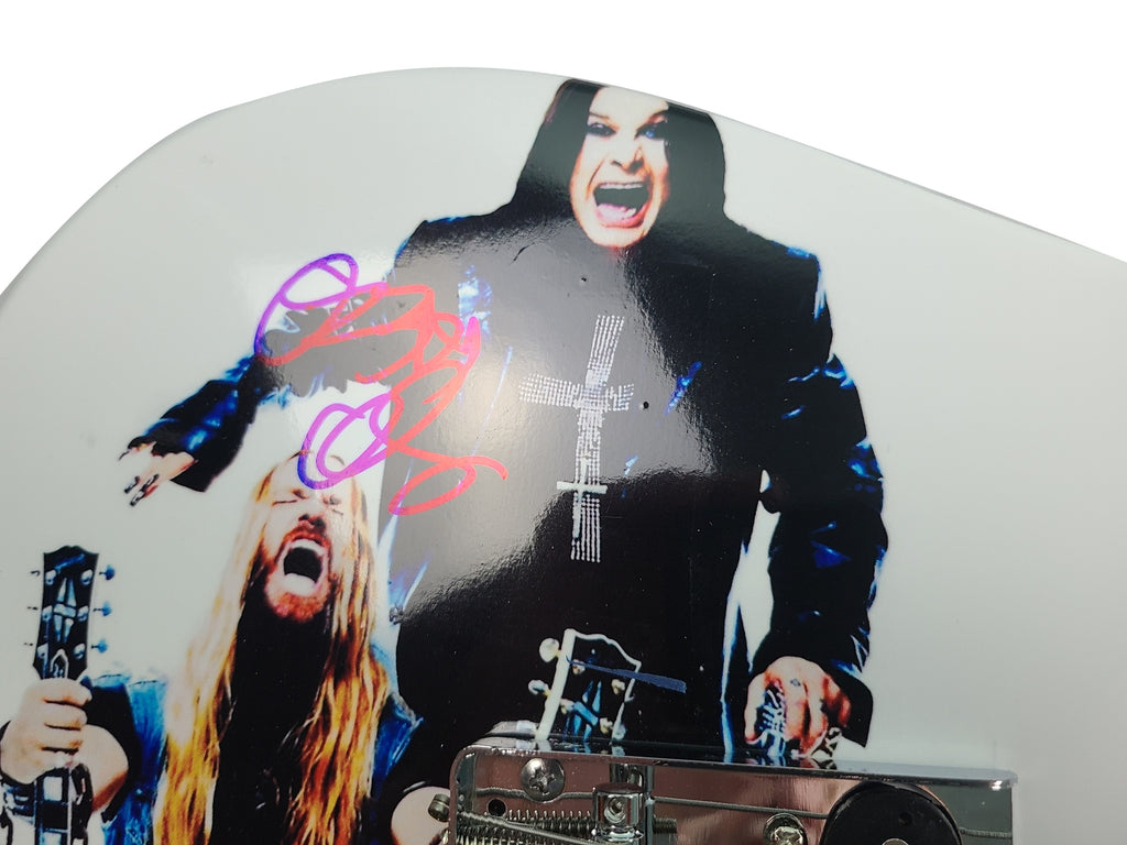 autographpros's tweet image. Check out this autograph 😍 Ozzy Osbourne Zakk Wylde Signed Graphics Photo Guitar BAS Witness BAS 😍 
by Autograph Pros 
Shop now 👉👉 shortlink.store/v9ofzqe7ob78
#autographsforsale #autograph #autographs #autographedguitar #autographpros #signed