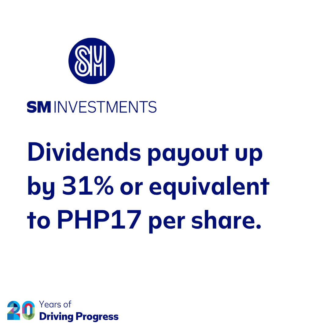 SM_Investments's tweet photo. Solid performance, shared value. Our dividend payout is a reflection of disciplined execution and the synergies of our integrated businesses.

Read more: https://t.co/oTY5ZLDKpt

#SMInvestments #SMForAll https://t.co/UKoaucnaeJ