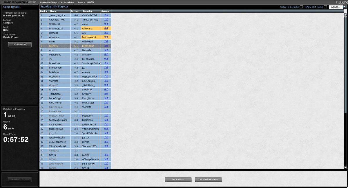 Marcelopezlagos's tweet photo. @MagicOnline the Standard Challenge has a bugged match, please fix it we are waiting to finish the tourney https://t.co/0HetDTjlOE
