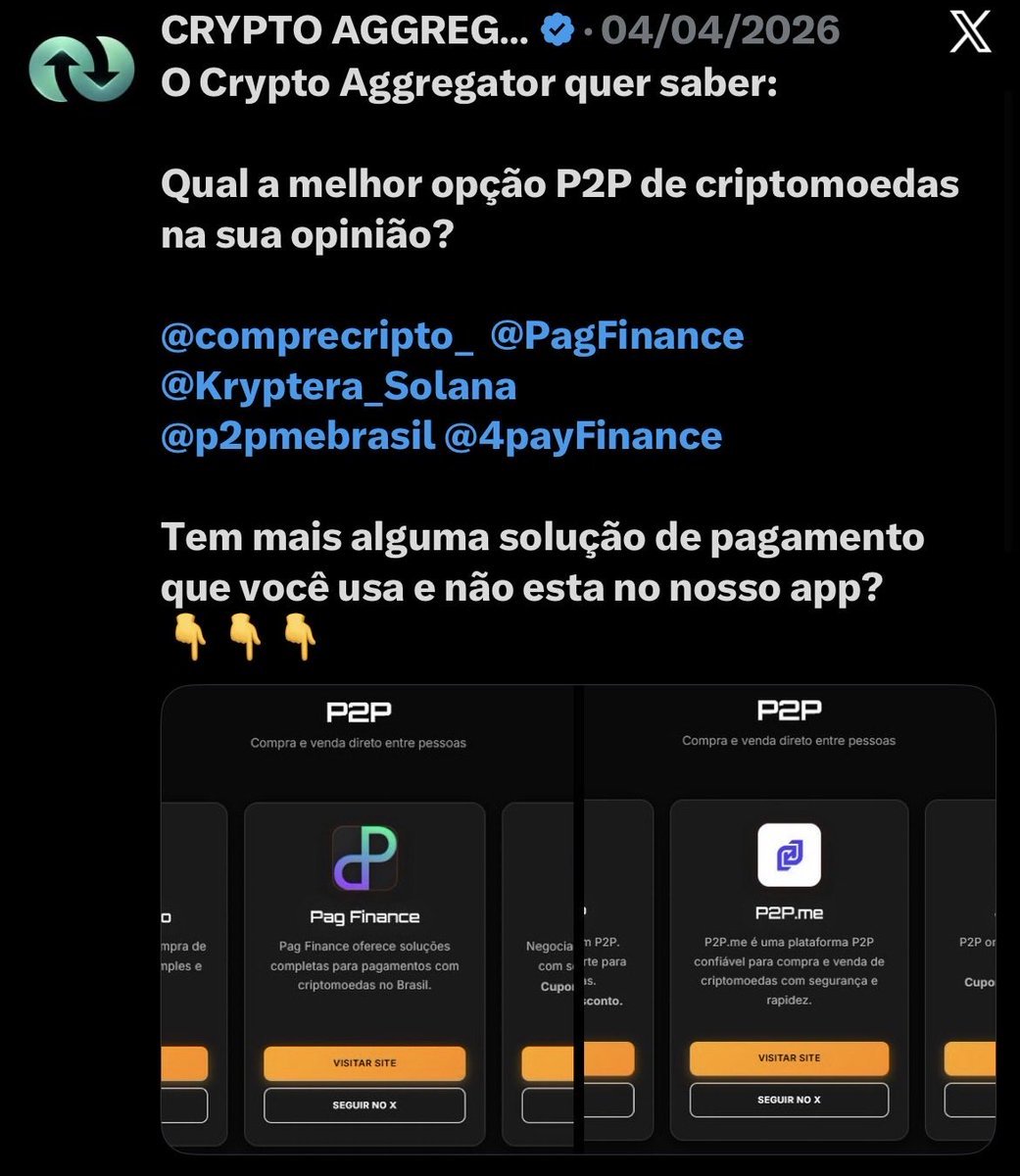 iguilhermeleite's tweet photo. Eu achava que comprar cripto no Brasil era só escolher uma plataforma e pronto…

até perceber que o problema não é comprar —
é saber ONDE comprar.

Segue 🧵👇 https://t.co/q4eI0K5MuR