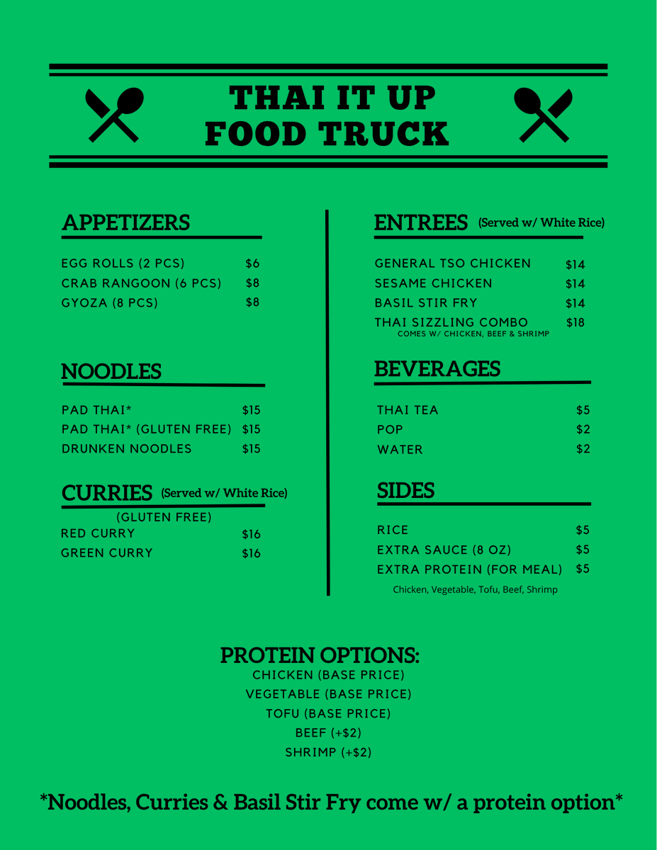 CLEAsianFest's tweet photo. Welcome back, Thai It Up Food Truck, to the Cleveland Asian Festival, where they made their debut in 2023. Check out their menu, and join us on May 16 and 17!
.To view our complete list of Food vendors, visit https://t.co/1BTckKRiuZ
#CAF2026CLE https://t.co/iNuF9zeFsp
