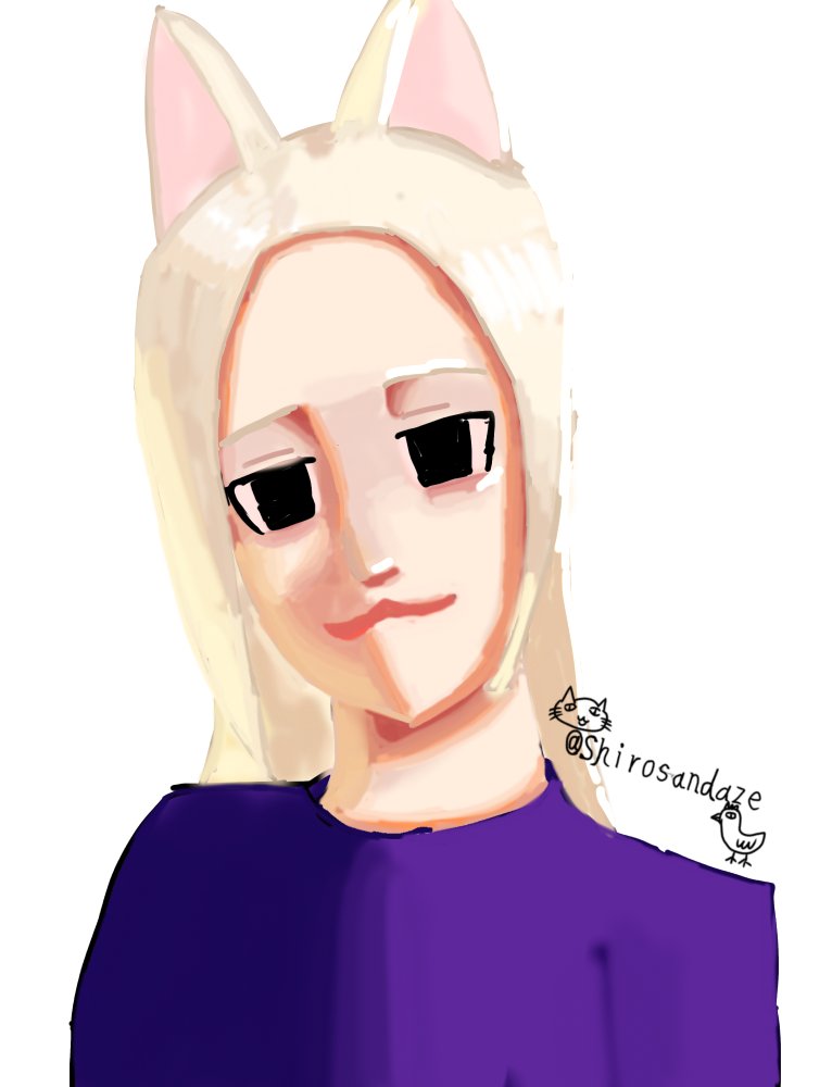 「んにゃ？」
#イラスト
#厚塗り 

mimiさんの肌の塗り方の動画を見ながら描きました。
めちゃくちゃわかりやすくて、すごく助かりました。