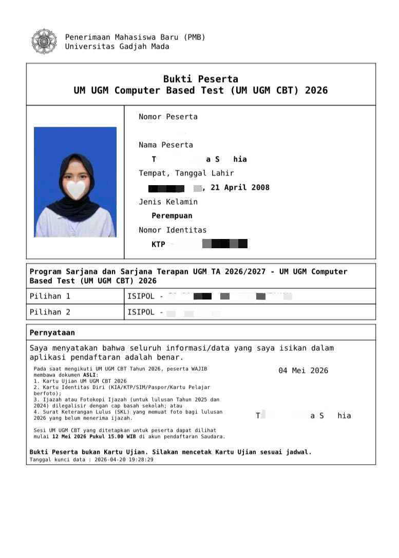 tashia lolos utbk ugm²⁶ tweet media