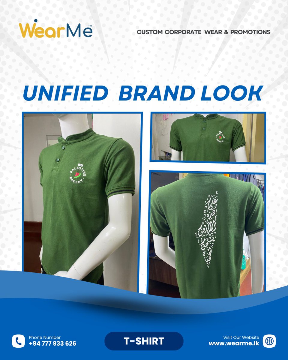 WearMeLanka's tweet image. Premium Custom Uniforms &amp;amp; Promotions
"Trusted by Brands, Crafted by WearMe"
Another premium creation successfully delivered. Thank you for choosing WearMe Custom 💙👕
📞 +94 777 933 626 | zurl.co/xGRbs #WearMe #CustomUniforms #Uniforms #TshirtPrinting #WearMeLanka