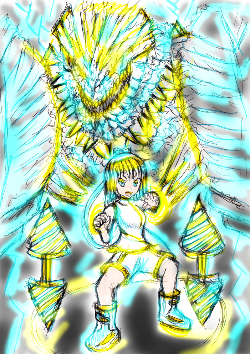 sirofuma1's tweet photo. ドラゴンとドリィィィルです。

たまに描きたくなるドラゴンです。

ドラゴン　ビックリです。 https://t.co/92JhBIb5p3