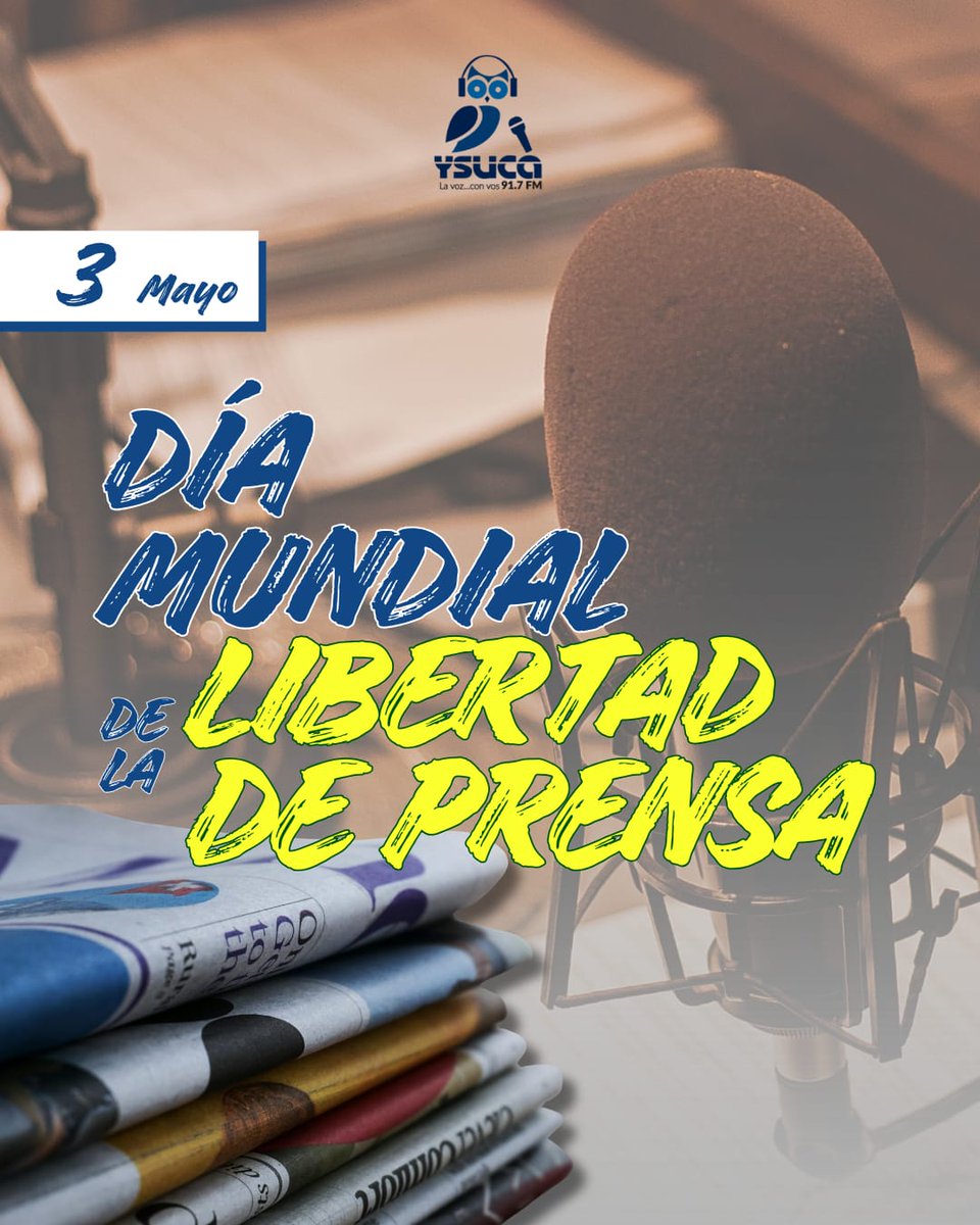 #LibertadDePrensa| Hoy, 3 de mayo, conmemoramos el Día Mundial de la Libertad de Prensa.
Sin libertad de prensa no hay democracia plena.
