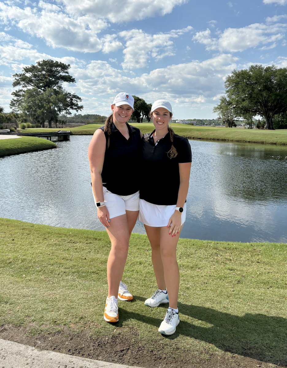 MercerWGolf's tweet photo. Congrats to Katie and Mary Janiga Kartes on advancing to match play at the U.S. Women’s Amateur Four-Ball Championship! 👏

#GoBears https://t.co/7CJWWl6CCo