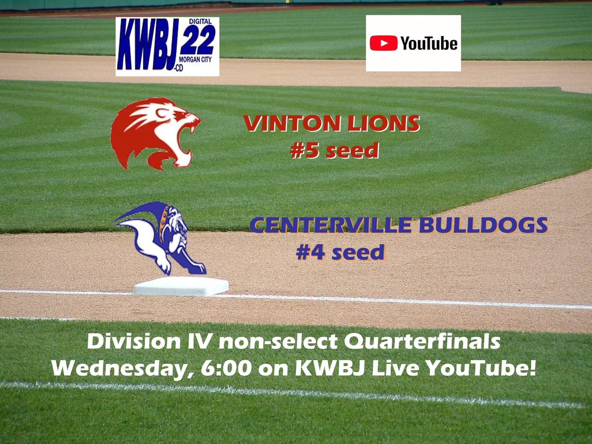 BaseballVinton's tweet photo. Our Quarterfinals game is set for Wednesday night!! 🦁⚾️ https://t.co/sy65Pj1LHm