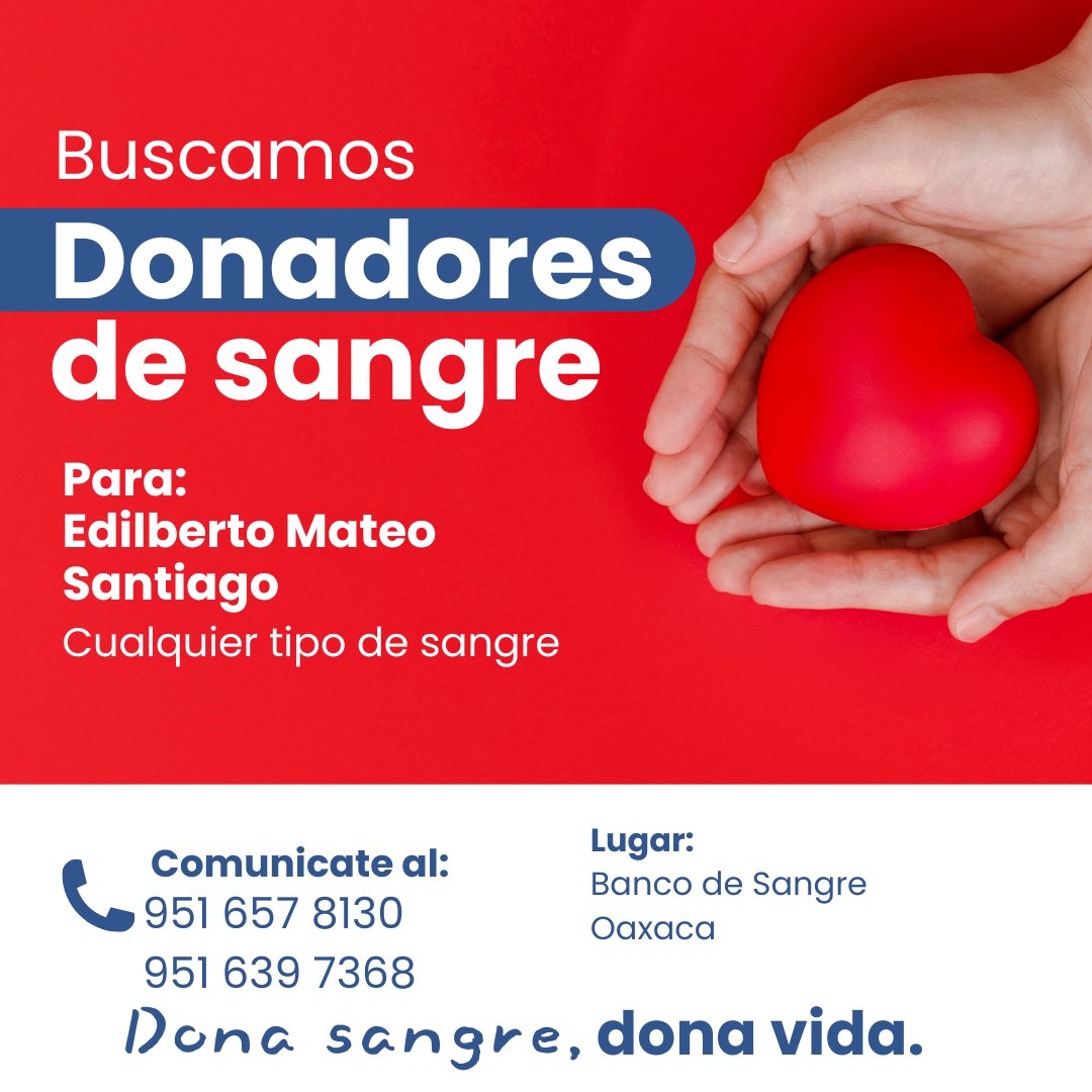 ConCausaMX's tweet image. El joven Edilberto Mateo necesita con urgencia donadores de sangre para una cirugia a la que será sometido. Ayúdanos compartiendo esta publicación y si puedes también donándole. #ConCausa #Oaxaca