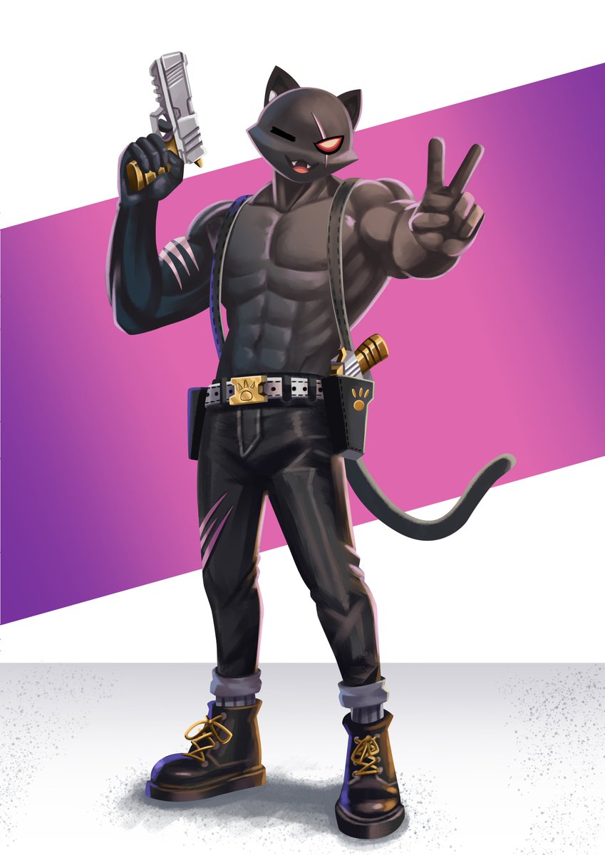 San_TheLizard's tweet image. Shadow Meowscles - intimidating or adorable? What do you think? (I just realized the time lol) Illustration created thanks to @StarySoda_X3 

#Fortnite #FortniteArt #ShadowMeowscles
