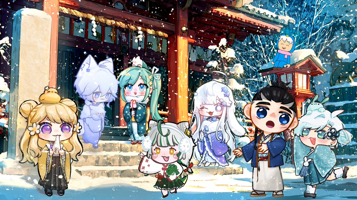 TTspoon_TT's tweet photo. ✦ヽ( o´罒`o)ノ5 月 畫 畫 聯 動 !!!!✦ 
這次是Q版 x 冬景神社!!!!
每次看到合起來的成品都被可愛到不行...😭💙🤍 https://t.co/IAw99ALm9v