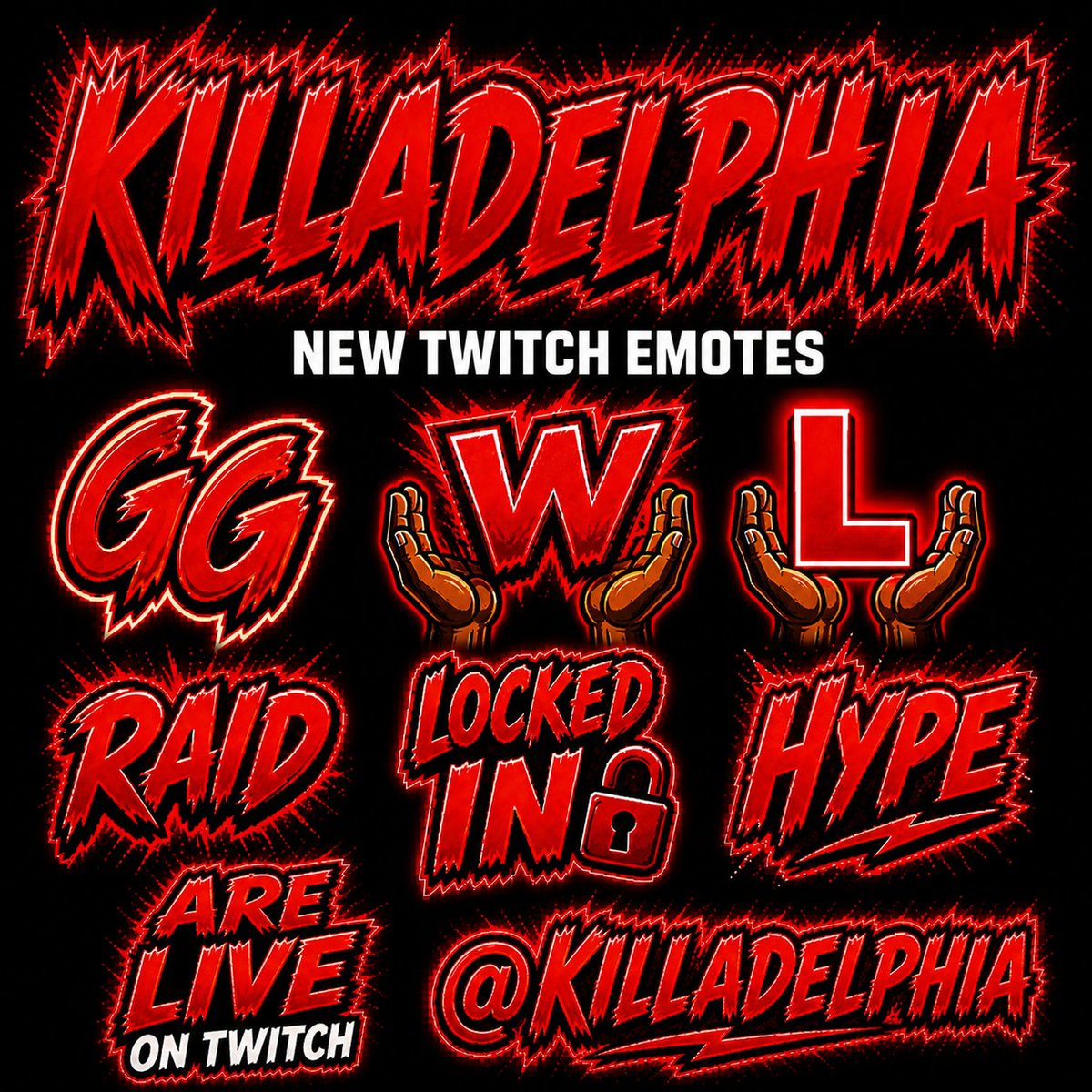 KilladeIphia's tweet image. 🚨 NEW EMOTES JUST DROPPED 🚨
THEY OFFICIALLY LIVE ON TWITCH 🔥
GG. W. L. RAID. LOCKED IN. HYPE.
WE TAKING OVER CHAT 😈

GO RUN IT UP 👉 twitch.tv/Killadelphia
#TwitchStreamer #Warzone #GamingCommunity #Emotes #Killadelphia