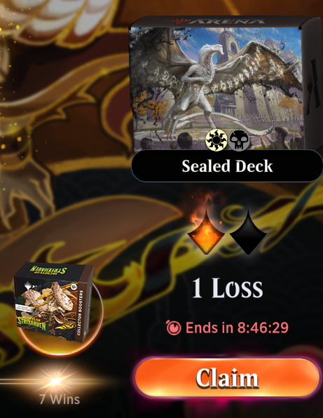 DraftChaffPod's tweet photo. After losing about a million Arena Direct win-and-ins, we finally got there! 🦉✒️🏆 https://t.co/RsgJc1MT4E