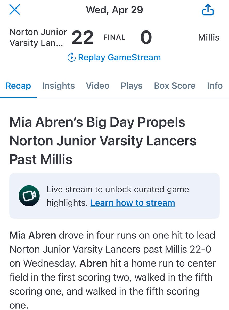 MAbren2030's tweet photo. This past week my JV team went 3-1. On Wednesday, I hit a HR (no video) and had a diving catch at 3rd. Friday we had a tough loss vs Taunton. I got on base three times and had a good defensive game. Can’t wait for games this week!🥎@Coach_King3 @HopsAP @SSChaosPremier https://t.co/LijVGV4Ixl