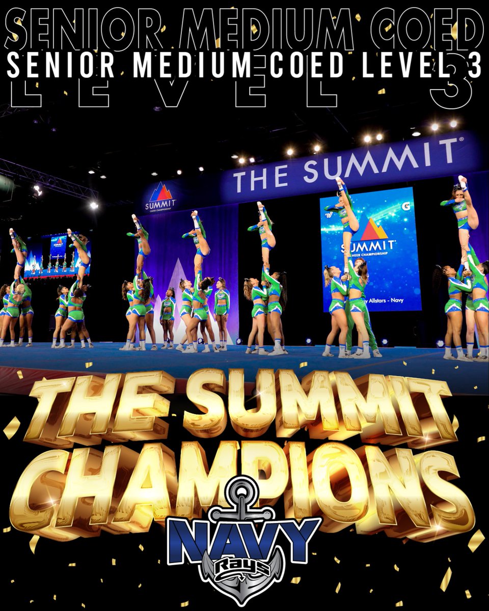 LetsGoRays's tweet photo. YOUR SENIOR MEDIUM LEVEL 3 2026 SUMMIT CHAMPION, THE STINGRAY ALLSTARS NAVY!! ⚓️🥇

#TheStingrayAllstars #RAYSthestandard #LetsGoRays #OneOfAKind https://t.co/vj9JxAsoI7