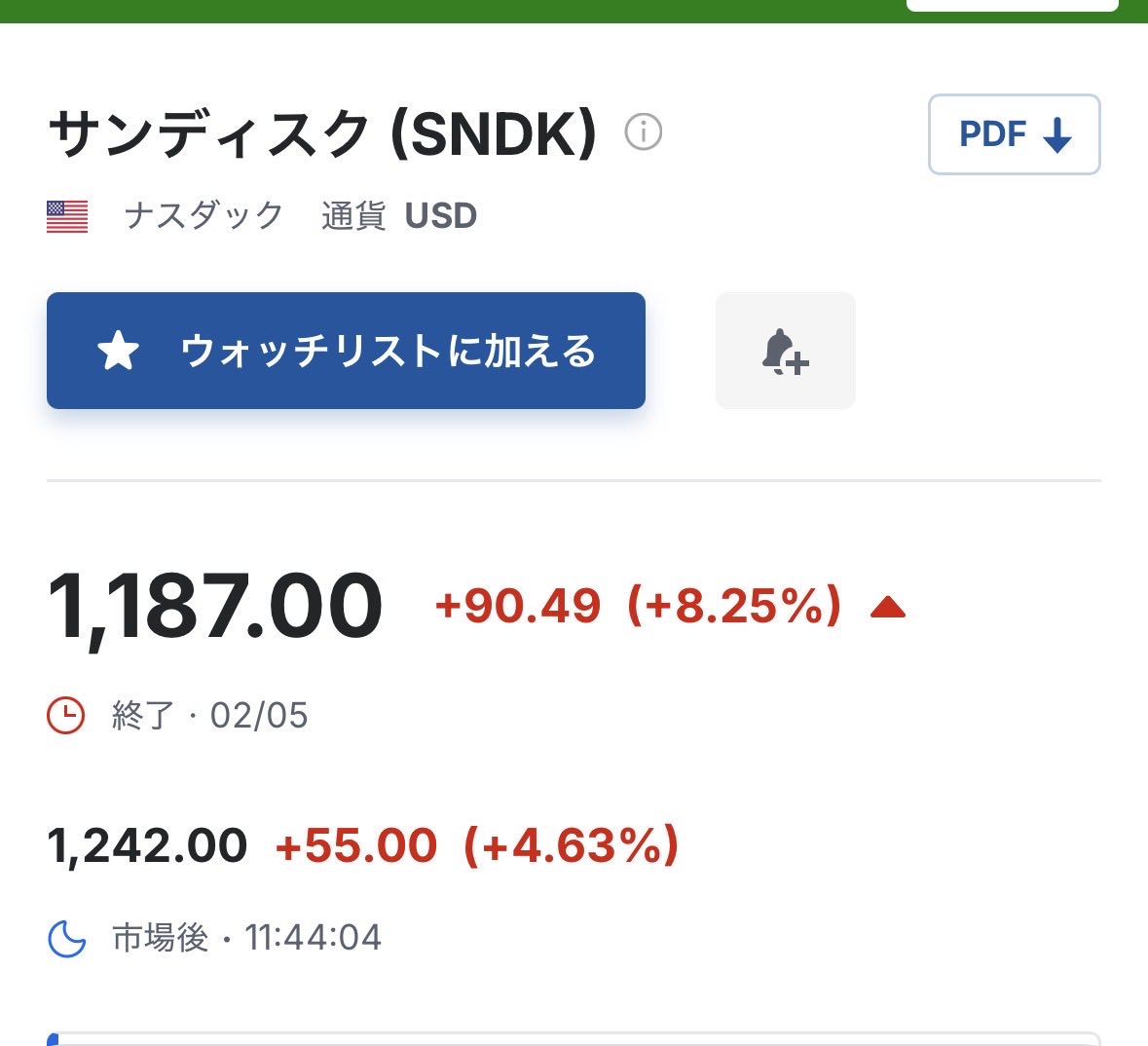 5月4日(月)
ねーねー
サンディスクさん
時間外上がってて嬉しんですけど…🥳
➕4.63 ⤴︎
しょーりゅーけん