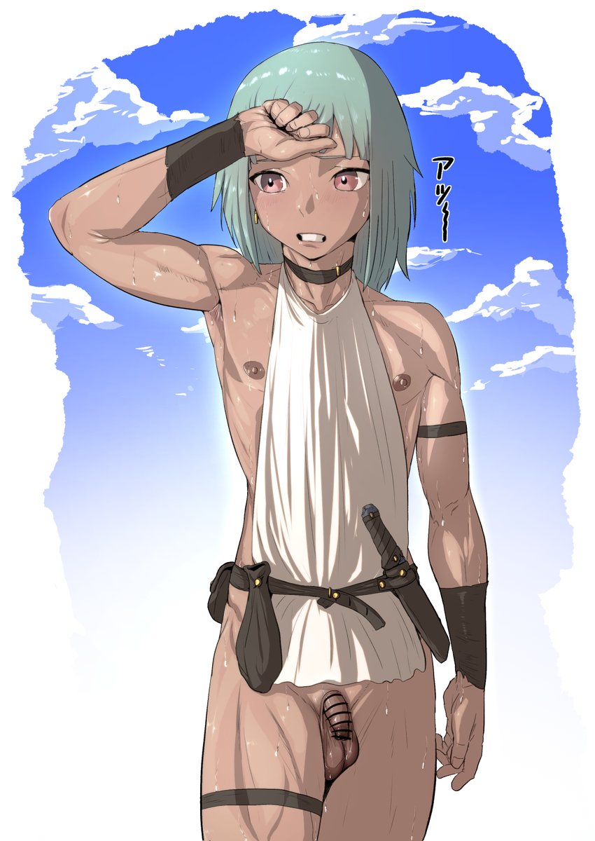 暑い日の男の子 