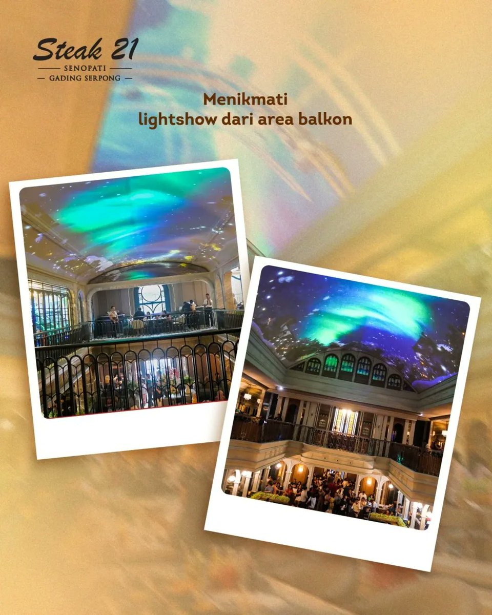 Steak21_ID's tweet image. Spill spot terbaik nikmatin lightshow di Steak 21 Gading Serpong &amp;amp; Senopati ✨

Makan enak, suasana dapet, vibes-nya beda dari yang lain 🔥 Cocok buat quality time bareng pasangan, teman, atau keluarga.

Mana yang jadi favoritmu? 👀

#steak #steak21 #kumpulserudisteak21