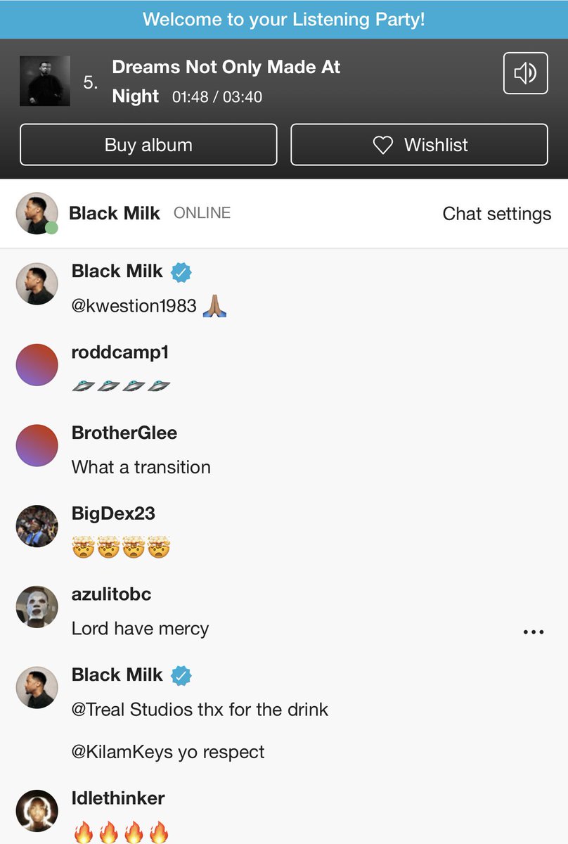 black_milk's tweet photo. - just finished playing the new album CEREMONIAL on Bandcamp’s listening party feature… s/o everyone who tapped in to listen! 

CEREMONIAL this Fri. May 8th! https://t.co/WYf58JWxpc