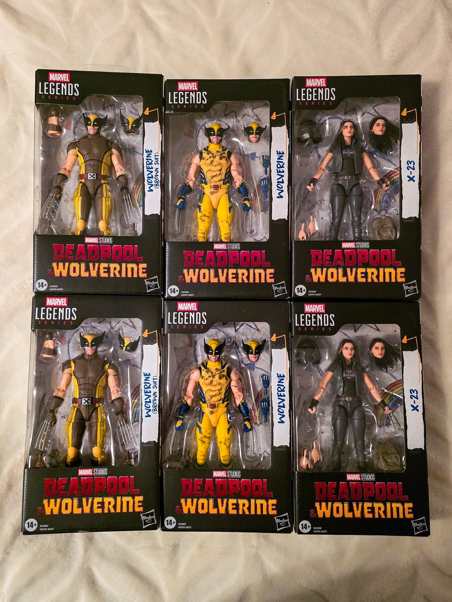 EmpressCarri's tweet image. Can confirm one of the best feelings in life is having a Wolverine harem lol! Got second figures for the collecting aspect. I hated waiting so long but it paid off! Poor Movie Wolvie has competition now #DeadpoolAndWolverine #Wolverine #X23 #MarvelLegends #ActionFigures