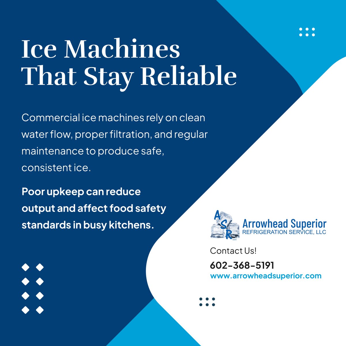 ASR_ASB2008's tweet photo. Ice quality depends on proper system care and filtration upkeep. Regular servicing helps maintain consistency in high-demand environments. 🧊❄️🔍   

Call us now to learn more.    

#IceMachines #CommercialRefrigeration #FoodSafety #KitchenEquipment #Maintenance https://t.co/H9IDxl5qzW