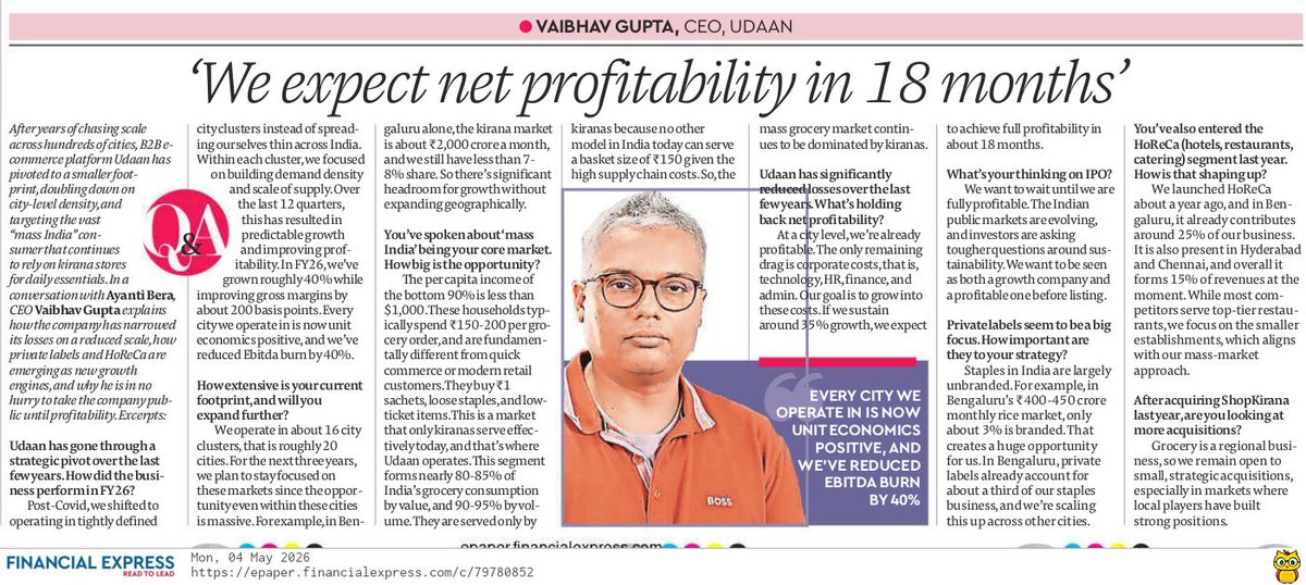 udaan tweet media