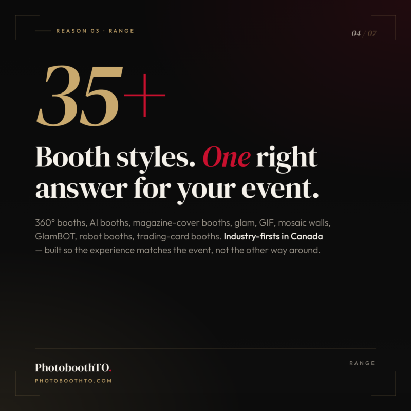 photoboothto's tweet image. Built to perform. Designed to elevate.
13+ years
5,000+ events
35+ booth styles
600+ five-star reviews
From private events to brand activations, every detail is intentional.
DM for quote.
#eventprofs #brandactivation #photobooth #corporateevents #torontoevents