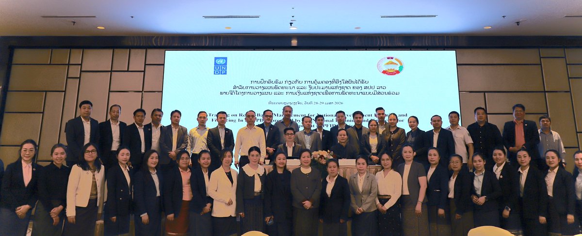 UNDPLaoPDR's tweet photo. Following the success of the #RBM ToT, the #NPFID project tested the rollout with line ministry planners. Insights show strong potential to improve sectoral plans and priority setting through results-based planning—turning plans into impact. 🌱 https://t.co/XWUAqqo9b9
