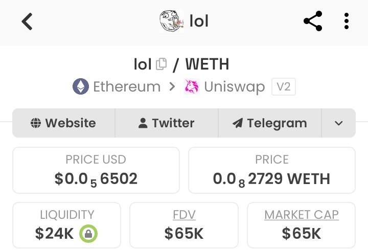 wakeyxbt's tweet photo. kinda funny watching $LOL trend on sol while the og $lol been sitting on eth this whole time

0xD13110d592dC7848FBF6dD32177f1cC9cc3Eb4Fc

no relaunch, just there before the noise
do what u want with that info 

dyor https://t.co/T078F51Ign