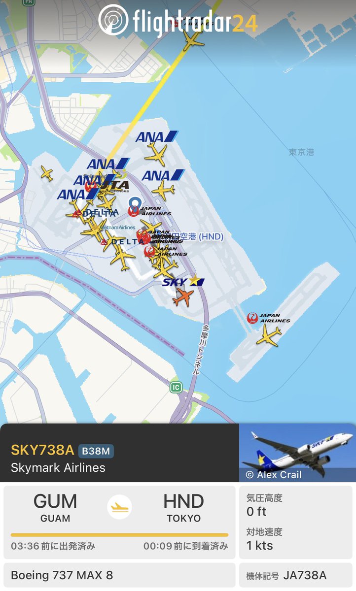SKY738A
日本の航空会社初B737-8 MAX
羽田空港到着
まさかスカイマークが最初だとはな