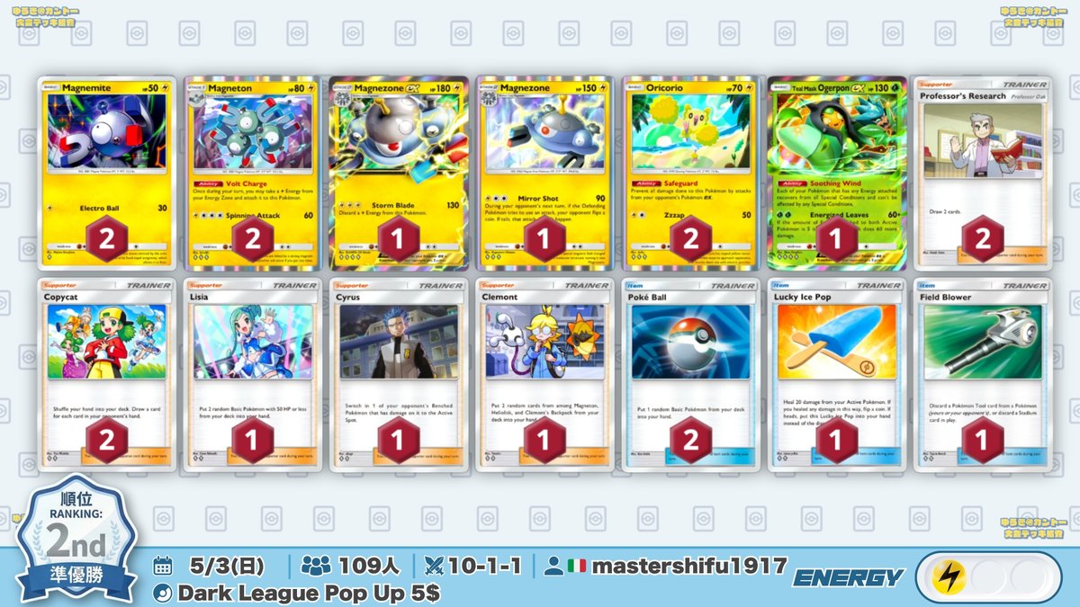 🌏 ポケポケ 大会結果｜5/3(日) 🌏 109人参加大会で『ププダクメガ