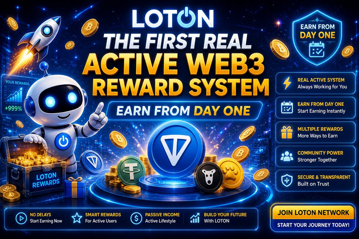 LotonNetwork's tweet photo. 🚨 LOTON NETWORK: The First Real Active Web3 Reward System Earn from Day One

Most projects talk. LOTON is BUILT DIFFERENT.

⚡ Join every hour with just 1 TOKEN
⚡ Every entry = real chance to WIN BIG rewards
⚡ Luck-based system = FAIR for everyone

🔥 Referral system = ZERO wasted effort
If your friends join → YOU benefit directly
More activity = more chances, more upside

🤖 AUTO-JOIN feature keeps you active 24/7
No missing cycles. No missed opportunities.

💎 This is not passive holding…
This is ACTIVE participation = REAL reward chances

⏳ Early users always get the strongest advantage
Later = more competition, less opportunity

🚀 LOTON NETWORK = built for action, not waiting

Join now before the system scales beyond early phase.

#LOTON #Web3 #Earn #Reward #Telegram