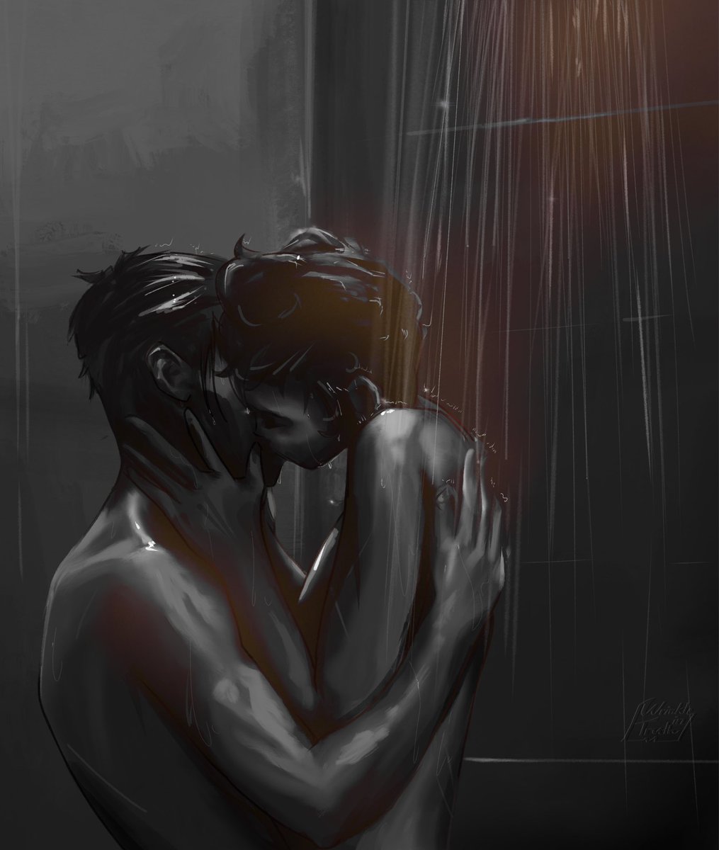 awrinkleintruth's tweet photo. Sharing this fic here as well- I’ve  always enjoyed their work but I’ve been eating up @arthyradio current #murdermedia fic, Smoke &amp; Oxytocin and wanted to draw them  somethin - the shower moment from Chapter 15 has my soul 🙏❤️

#radiostatic #hazbinhotel #voxal https://t.co/HQ4Ynujllr