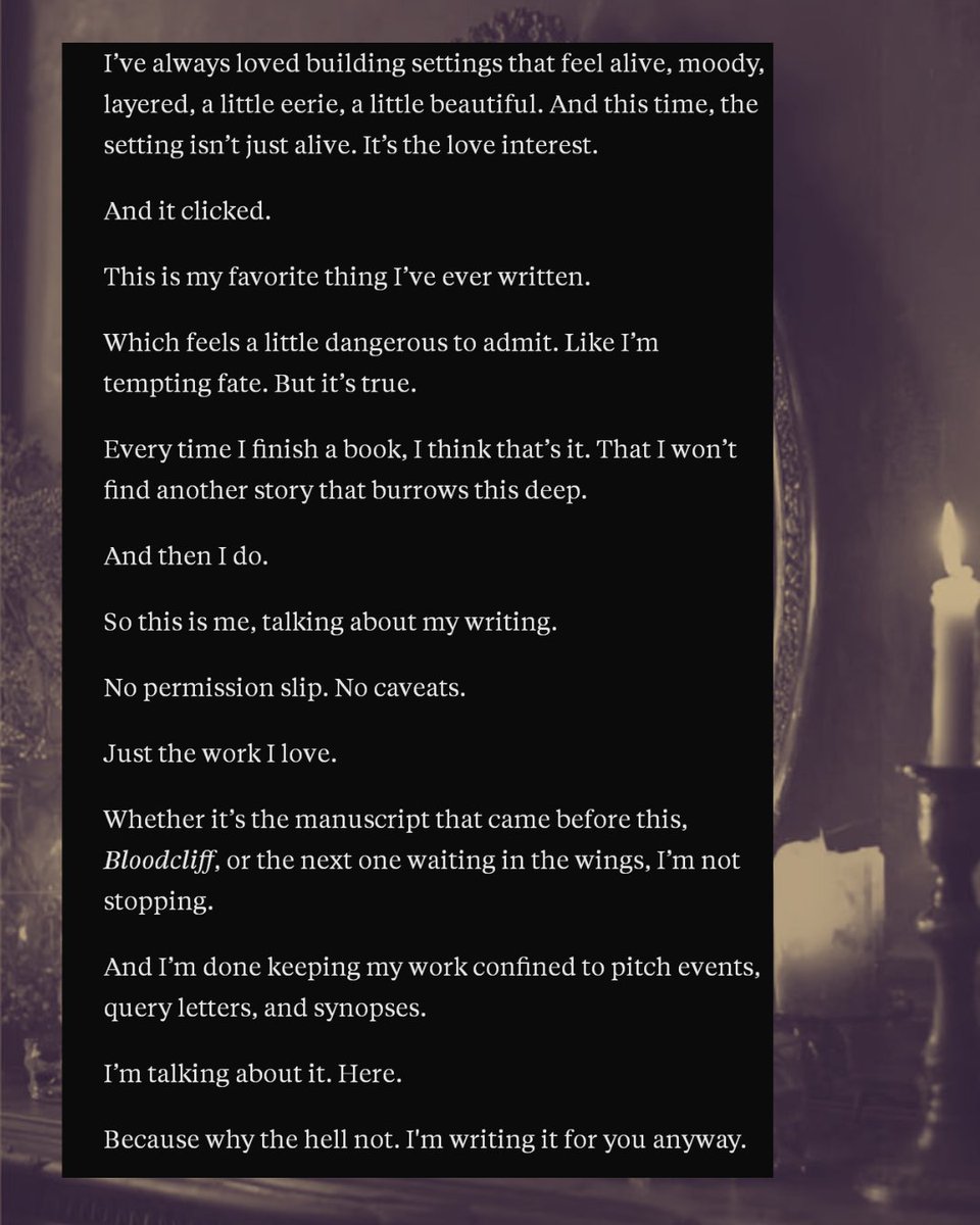 BMFwrites's tweet image. Takes a deep breath :: Posts my most vulnerable Substack yet. 

Querying June 6. A gift to myself for my 40th. ✨️

I thought I'd be further ahead by now. But I'm not. And that's okay. 

#amquerying #litagents #writingcommunity #paranormalromance