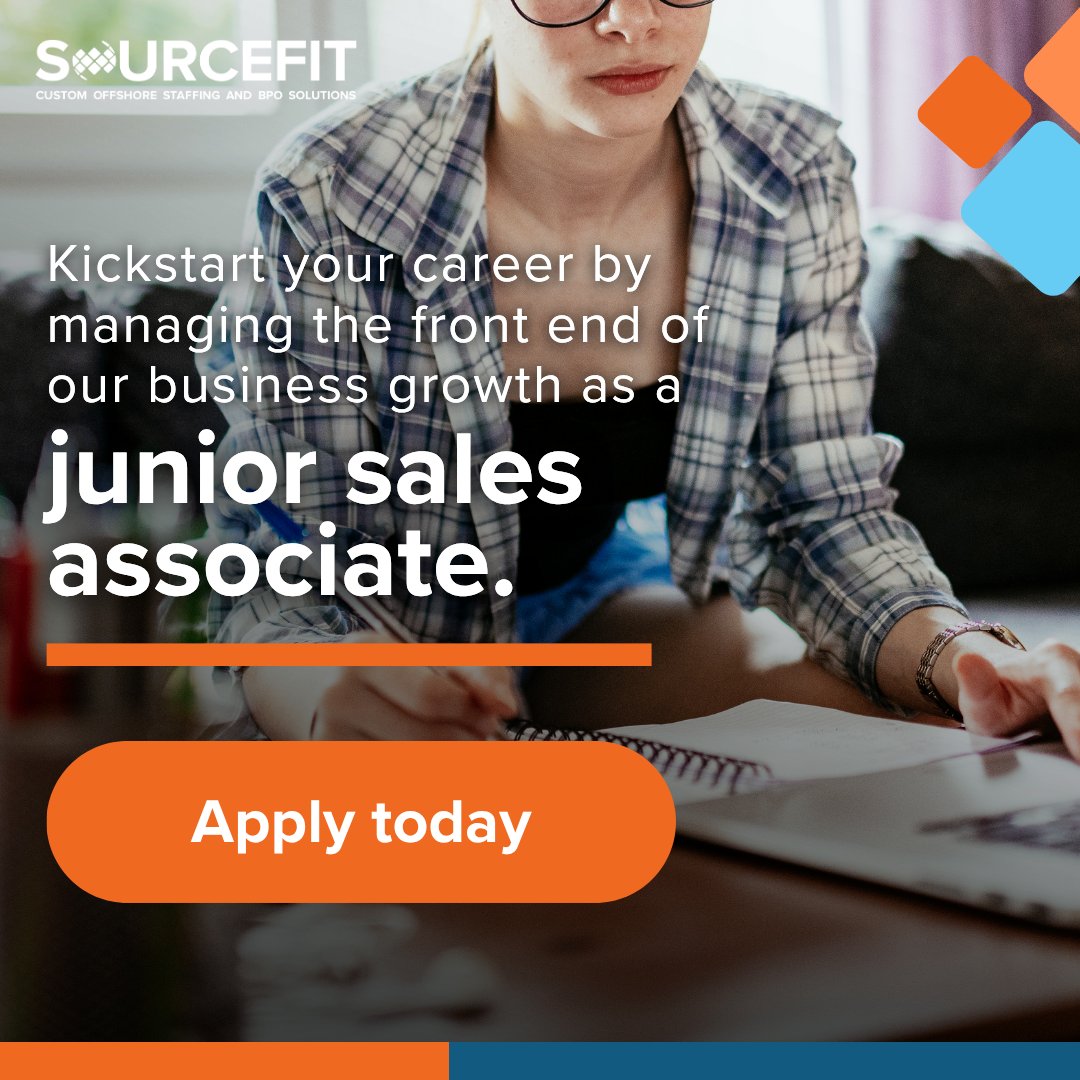 SourcefitHiring's tweet photo. The junior sales associate role supports business growth through lead generation, client engagement, and sales coordination.
 
Apply here: https://t.co/BzgtsTsWnR

#WeAreSourcefit #SourcefitCareers https://t.co/vAQFegvjYW