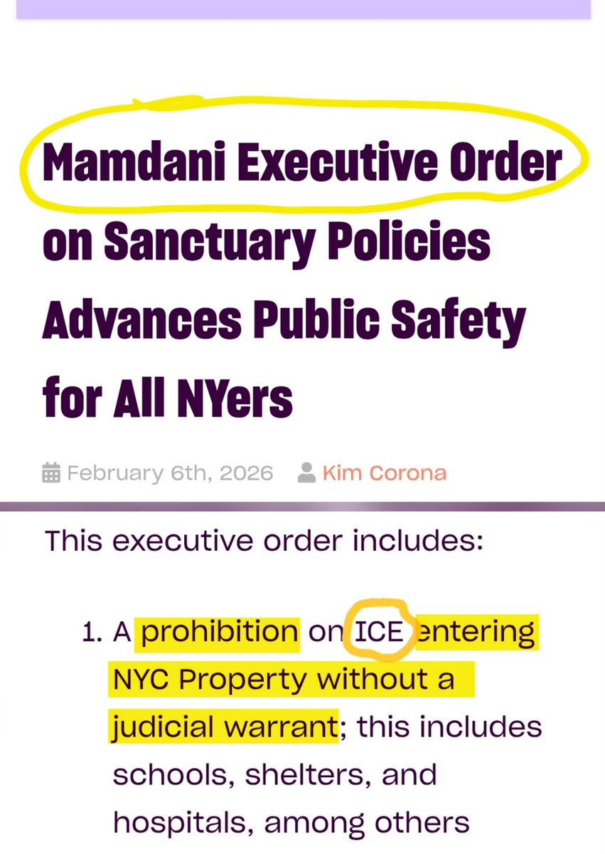 BrianCox_RLTW's tweet image. It's actually not the law ANYWHERE...including #NYC.

⏰️ Bear with me for a ~15 second lesson on 🇺🇸 constitutional law. 📜

Zohran Mamdani is a mayor. It's right there in his @X handle: @NYCMayor.

#ICE enforces federal immigration law. Art. VI, 🇺🇸 Constitution says "Laws of
