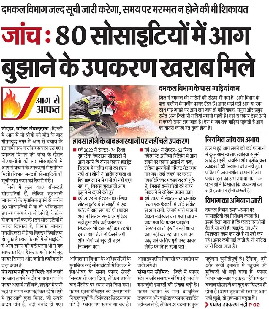 IAshishDhama's tweet image. शहर की 80 सोसायटियों में आग बुझाने के उपकरण खराब 
#noida #greaternoida