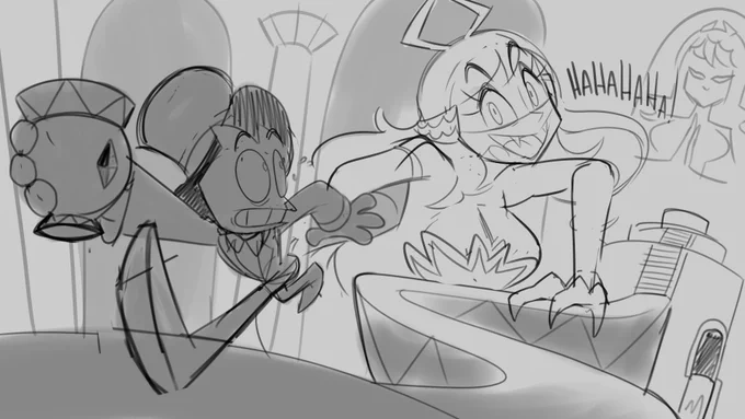 Old sketch of my OC and Vexoria
#Vexxyart 