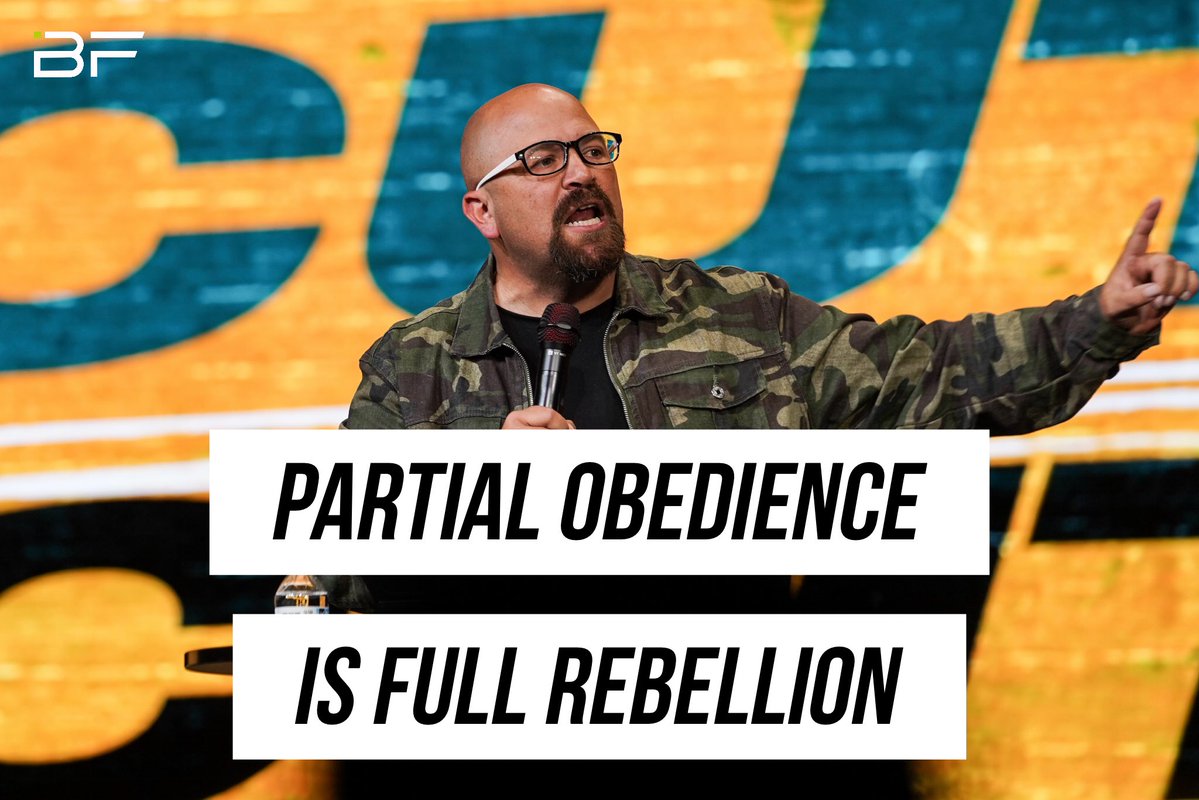 brandonfender's tweet image. Partial obedience is full rebellion.

💯💯💯

In the kingdom of God, obedience is not measured by intention, but by execution.
 
Partial obedience is still rebellion because it places your reasoning above His authority.
 
#Obey #Obedience #Rebellion #Motivate #Inspo