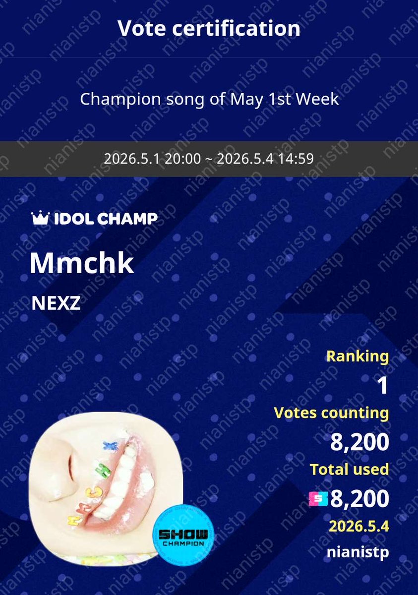 seunghwngs's tweet photo. 🗳️ 8,200 votes for NEXZ Mmchk ✅
huge shoutout to everyone esp MYNEX2Ys you guys are the best !! 🥹🫶🏻💗
@nexzmalaysia #NEXZ_Mmchk #NEXZComeback https://t.co/v2RZzbRwHX