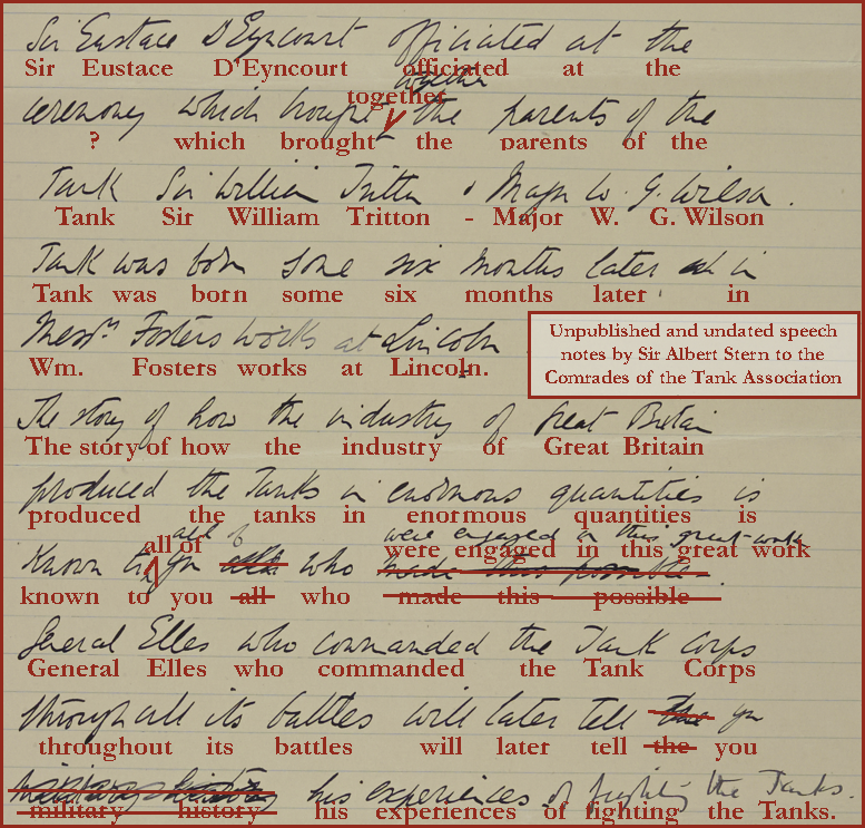 FWD_Publishing's tweet image. The challenge of old cursive - an extract from personal notes for a speech by Sir Albert Stern to the Comrades of the Tank Association. Just one snippet of a trove of docs and other material I'm working through for the revamp of Tanks of TOG. #tanks #ww1 #ww2 #history #books