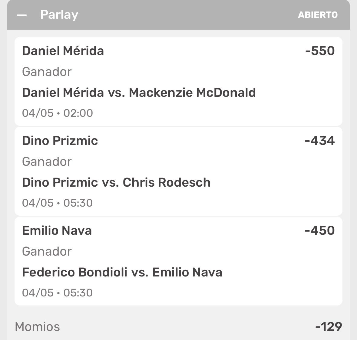 MASTERS 1000 ROMA 🇮🇹

Puro -500? Me vale verga, ahuevo tienen que ganar 🔒😈