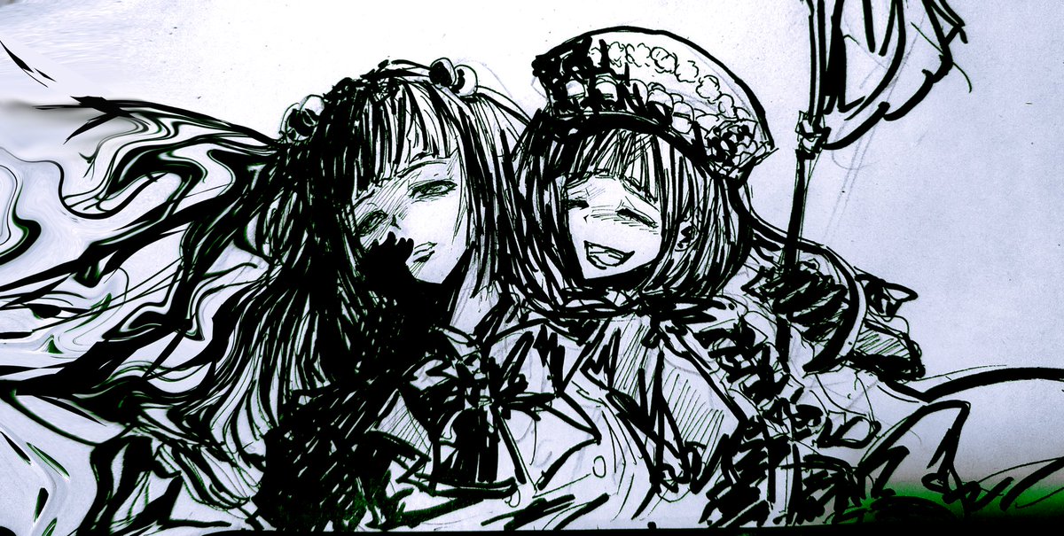 #うみねこFA #umineko 
是很久之前画的了，不太好😭姑侄