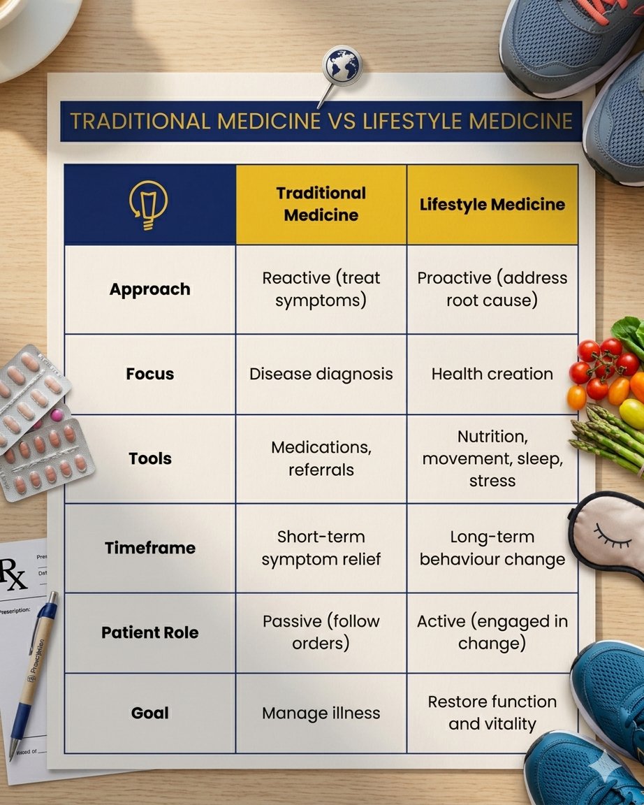 LifeMedPlus_com's tweet photo. 𝐓𝐫𝐚𝐝𝐢𝐭𝐢𝐨𝐧𝐚𝐥 𝐌𝐞𝐝𝐢𝐜𝐢𝐧𝐞 𝐯𝐬. 🍎 𝐋𝐢𝐟𝐞𝐬𝐭𝐲𝐥𝐞 𝐌𝐞𝐝𝐢𝐜𝐢𝐧𝐞
 SAVE THIS for your next doctor’s visit and start asking how you can take an active role in your health journey today!

​#HealthTransformation #LifestyleMedicine #WellnessJourney #RootCause https://t.co/idymD44AY3