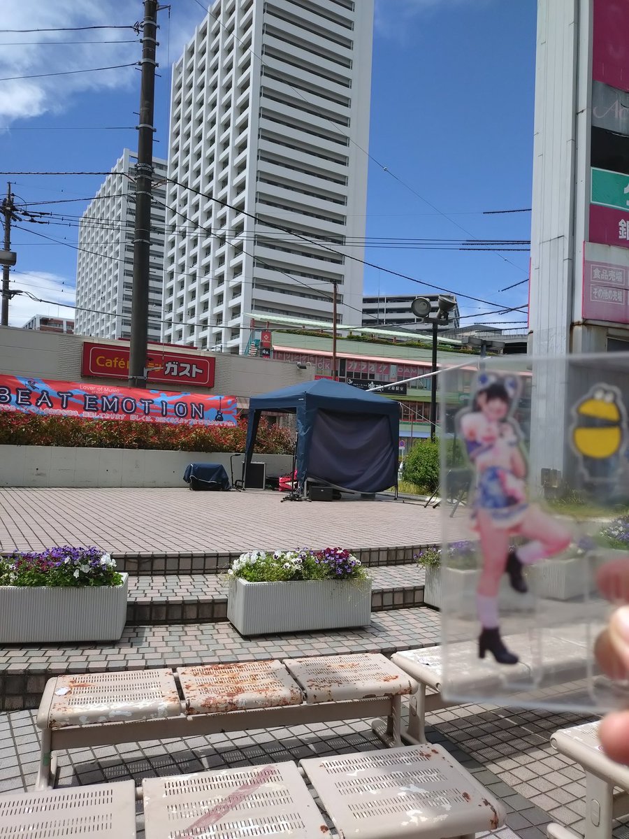 今日の現場に到〜着🥳
☀️野外観覧無料☀️
会場 イオン海老名 太陽の広場
＃松山あおい